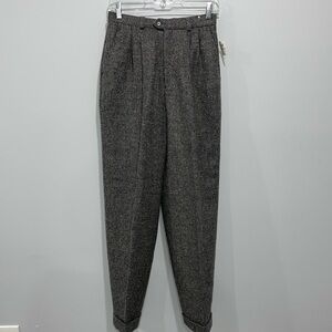 Vintage 1980s Crazy Horse high rise Italian wool pants tapered leg gray